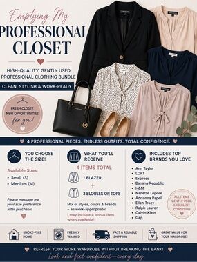 Workwear Capsule Bundle | 1 Blazer + 3 Tops | Ann Taylor, LOFT, Banana Republic